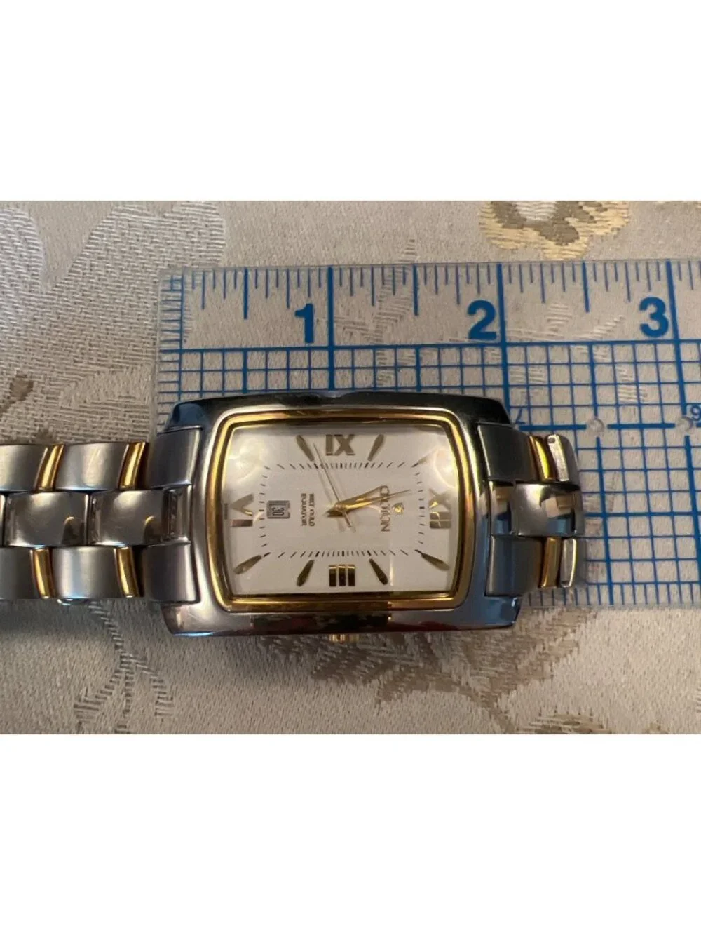 Croton Equator Mens Watch 18K Gold Stainless Swiss Quartz  With Sapphire & Date